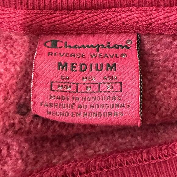 Champion X Peanuts Reverse Weave Crew Neck Sweatshirt Red Mens Size M - Picture 5 of 6